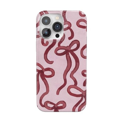 Casely iPhone 14 Pro Case | Love Me Knot | Mauve Bow | Compatible with MagSafe | Classic Ultra Slim Design - color: Love Me Knot | Mauve Bow, size: iPhone 14 Pro