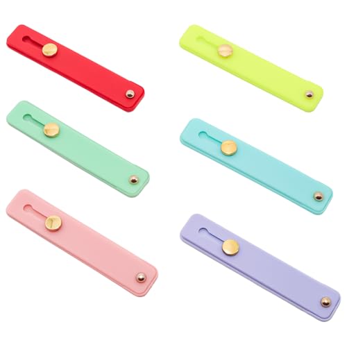 6pcs Bright Colors Telescopic Phone Grip Strap