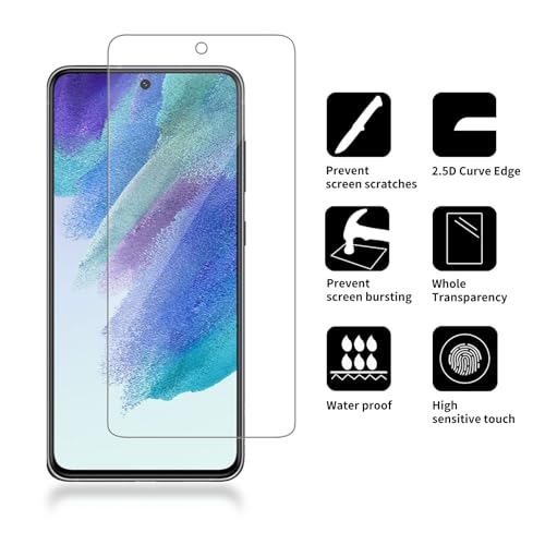 4 Pack Glass Screen Protector Compatible for Samsung Galaxy S21 FE 5G / SM-g990u [9H Hardness]-HD Screen Tempered Glass, Scratch Resistant,Easy Install [Case Friendly] - size: Galaxy S21 FE 5G