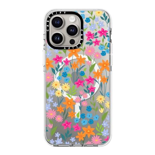 CASETiFY for iPhone 15 Pro Max Case - Impact Clear Compatible with MagSafe | Not Yellowing | 6.6 ft. 3X Military Grade Drop Protection | bright spring flowers - daisy floral pattern | Clear - color: bright spring flowers, size: Iphone 15 Pro Max (6.7")