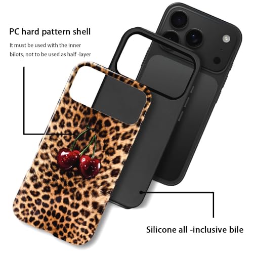 Compatible with iPhone 17 Pro Max,Anti-Scratch Glossy Case Cover,Cherry Leopard Animal Cheetah - color: Cherry Leopard Animal Cheetah, size: IPhone 17 Pro Max