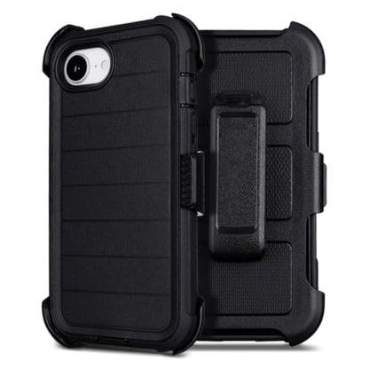 for Defender Phone Case iPhone 17e Case with Clip Holster Kickstand Black | for iPhone 17 e Case Heavy Duty iPhone17e Phone Case Rugged 2 Layers of Sturdy,Anti-Drop for Phone Case 17e Cases Protective - color: Black