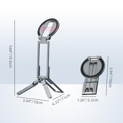 Ultra-Thin Magnetic Phone Tripod for iPhone 18 17 16 15 14 13 12, Sliver - color: Silver