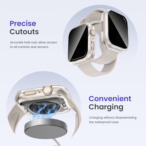 Goton Privacy Waterproof Case for Apple Watch Series 11/10 46mm - color: Clear, size: 46mm