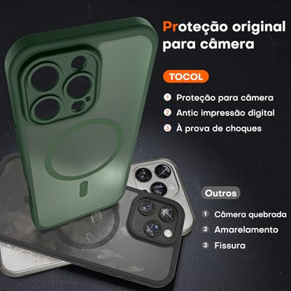 TOCOL for iPhone 16 Pro Max Case, Compatible with MagSafe, Alpine Green - color: Alpine Green, size: Iphone 16 Pro Max