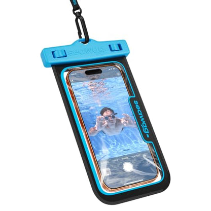 SEAWAG Next Waterproof Phone Pouch, IPX8 Dry Bag for iPhone 16 15 14 13 Pro Max & Samsung Galaxy S25 S24 — Underwater Case, Full Touchscreen, Lanyard, Beach Pool Snorkeling, 1 Pack Blueblack - color: 1Pack BlueBlack