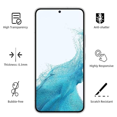 3 Pack Screen Protector Compatible for Samsung Galaxy S22 6.1 Inch, HD Clear Flexible Soft TPU Hydrogel Film for Samsung Galaxy S22 5G - Support Fingerprint Unlock, High Sensitivity - size: Samsung Galaxy S22
