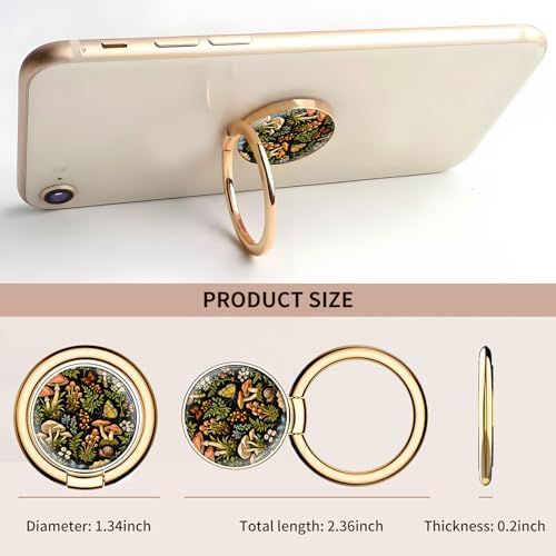 Cell Phone Ring Holder, Cute Metal Phone Grip Stand Finger Ring Kickstand, Flexible 360°Rotation Phone Tablet Case Accessories Compatible with Most Phones Cute Mushroom Butterfly - color: Cute Mushroom Butterfly