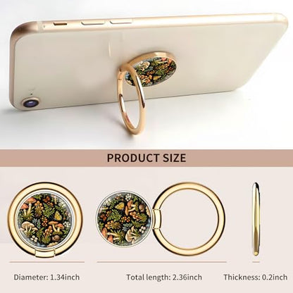 Cell Phone Ring Holder, Cute Metal Phone Grip Stand Finger Ring Kickstand, Flexible 360°Rotation Phone Tablet Case Accessories Compatible with Most Phones Cute Mushroom Butterfly - color: Cute Mushroom Butterfly