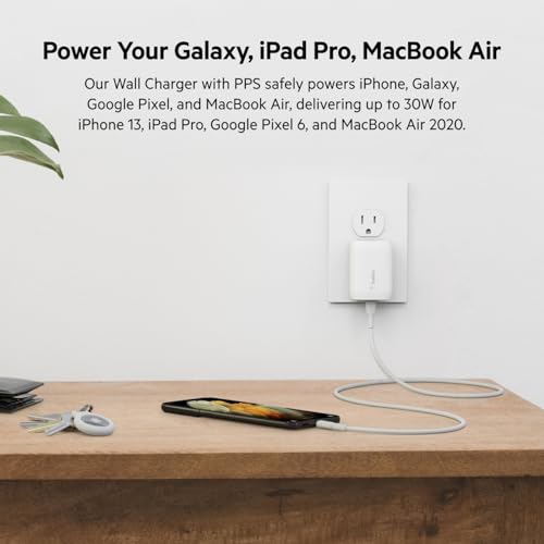 Belkin 30W Compact USB C Charger Block, USB C to Lightning Cable - style: 30W + Lightning Cable
