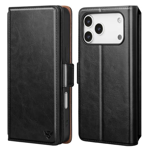 Compatible with iPhone 17 Pro Case Wallet with Card Holder [9 Card Slot] Women Men,RFID Blocking Luxury PU Leather Phone Case Flip Folio Protector Cover Credit Card Slot Kickstand,Black - color: Black, size: iPhone 17 Pro