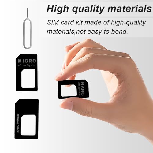 3 in 1 Nano SIM Card Adapter, SIM Card Adapter Kit, Sim Adapter Set Sim Card Adapter with SIM Ejector Pin Compatible with Mobile Phone