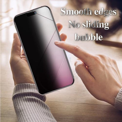 3 Pack Privacy Screen Protector for iPhone 15/15 Pro 6.1 inch Anti Spy Private Tempered Glass Film, Anti Scratch, 9H Hardness, Ultra Resistant, Bubble Free, Case Friendly