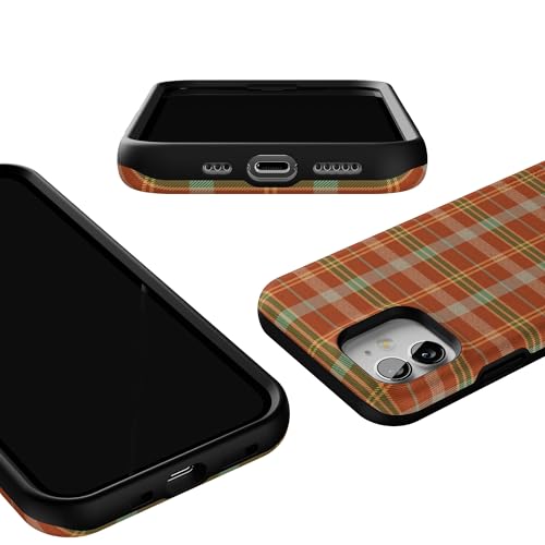 Casely iPhone 12 Mini Case | Spiced Chai | Fall Plaid | Bold Protective Design | MagSafe Compatible Design - color: Spiced Chai | Fall Plaid, size: Iphone 12 Mini