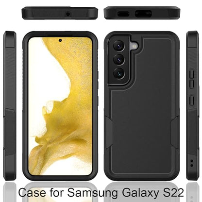 for Samsung Galaxy S22 Case: Dual Layer Protective Heavy Duty Cell Phone Cover Shockproof Rugged with Screen Protector - Military Protection Bumper Tough - Samsung Galaxy S22 5G 2022, 6.1 inch, Purple - color: Purple (PC) + Black (TPU)