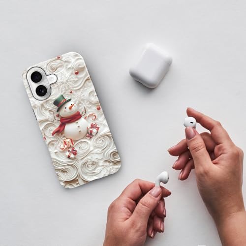 Compatible with iPhone 17,Anti-Scratch Glossy Case Cover,Christmas Snowmen Snowflakes - color: Christmas Snowmen Snowflakes, size: IPhone 17