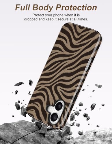 Jusy Magnetic Zebra Phone Case for iPhone 17 Pro Max,Coffee | Compatible with MagSafe, Cute Aesthetic Zebra Design, TPU and PC Protective Shockproof Cover - color: Coffee
