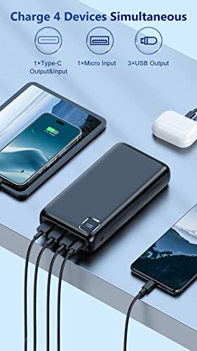 Portable Charger Power Bank 50000mAh, 30W PD Fast-Charge Battery Pack - color: Black
