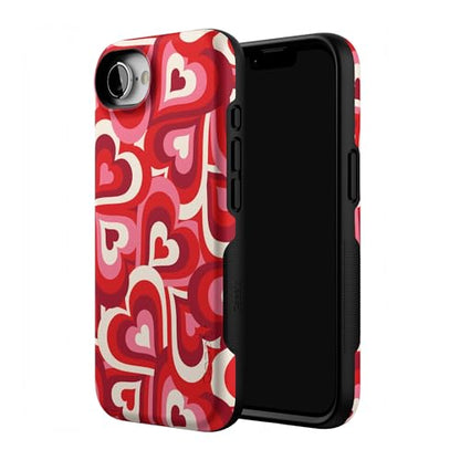 Casely iPhone 16e Case | Love Song Remix | Ombre Hearts | Bold Protective Design | Compatible with MagSafe - color: Love Song Remix | Ombre Hearts