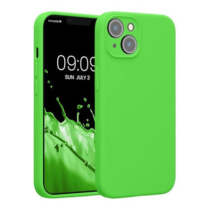kwmobile Case Compatible with Apple iPhone 14 Case - Slim TPU Silicone Phone Cover - Soft Touch Finish - Lime Green - color: lime green, size: iPhone 14