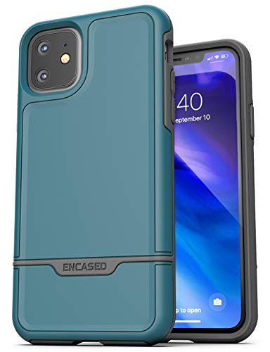 Encased iPhone 11 Belt Clip Holster Case (2019 Rebel Armor) Heavy Duty Protective Full Body Rugged Cover with Holder (Turquoise Blue) - color: Blue, size: iPhone 11