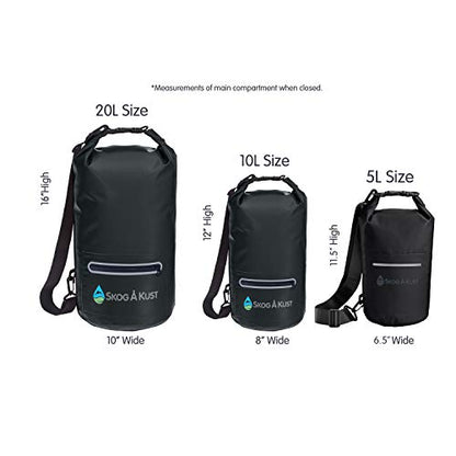 Skog Å Kust DrySak Roll Top Waterproof Bag, 5, 10 & 20 Liter - color: Black, size: 5 Liter