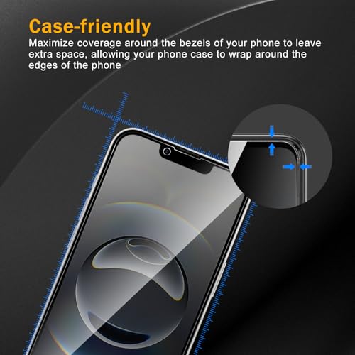 3 Pack Privacy Screen Protector for iPhone 16e / 17e, Anti Spy Tempered Glass 9H Hardness, Black Protector Anti Spy, Bubble Free, Anti-Scratch - size: iPhone 16e / 17e FK3