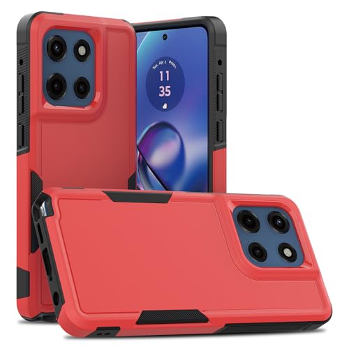 for Moto G Stylus 2025/2026 Case: Dual Layer Protective Heavy Duty Cell Phone Cover Shockproof Rugged with Screen Protector - Military Protection Bumper Tough - for G Stylus 2025/2026, Red - color: Red (PC) + Black (TPU)