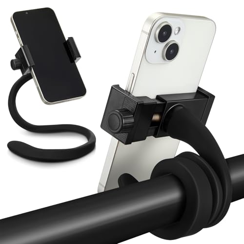 Amylove 2 Pcs Stroller Phone Holder Universal Stand, Black, Upgraded - style: Upgraded