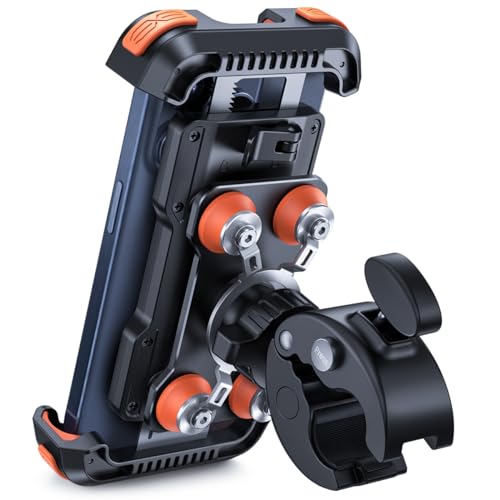 Lamicall Motorcycle Phone Mount Holder with Dual Vibration Dampener - color: Orange