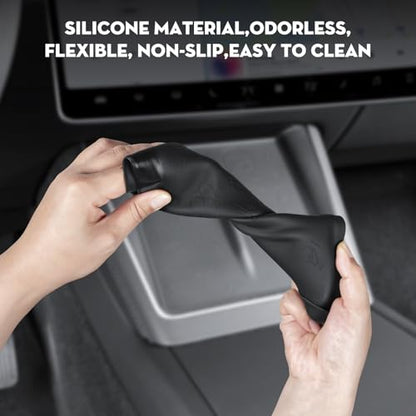 Center Console Wireless Charging Protector for Tesla Model Y Juniper - color: Cool Black (for 2026 Model Y &Model 3 2024-2026)