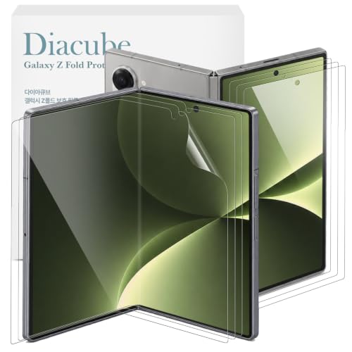 [3+3] DIACUBE for Samsung Galaxy Z Fold 8 (Wide), Clear TPU+EPU Screen Protector [3 Pack Inside + 3 Pack Front] HD Clarity for Ultimate Protection, Scratch Self-Healing, Easy Installation with Alignment Jig - size: Galaxy Z Fold 8(Wide)