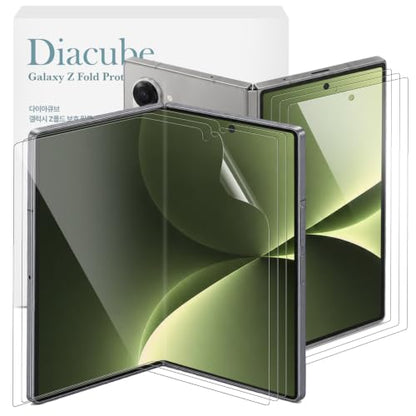 [3+3] DIACUBE for Samsung Galaxy Z Fold 8 (Wide), Clear TPU+EPU Screen Protector [3 Pack Inside + 3 Pack Front] HD Clarity for Ultimate Protection, Scratch Self-Healing, Easy Installation with Alignment Jig - size: Galaxy Z Fold 8(Wide)