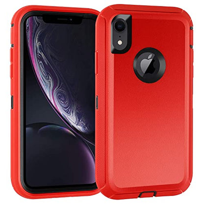 Co-Goldguard Case for iPhone XR Case 3-Layer Heavy Duty Bumper Cover Military Grade Drop Protection Shockproof Phone Case for iPhone XR 6.1 RedBlack - color: RedBlack