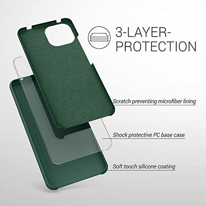 kwmobile Case Compatible with Xiaomi 11 Lite (5G) NE/Mi 11 Lite (5G) Case - TPU Silicone Phone Cover with Soft Finish - Moss Green - color: moss green