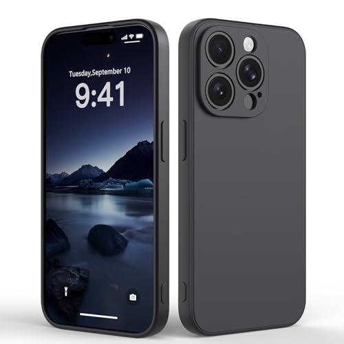 Suitable for iPhone 15 Pro Max Phone Case, Ultra Thin TPU Shockproof Anti-Scratch Case, Soft Fall-Resistant Phone case, Solid Color Phone Cover for iPhone 15 Pro Max, Black - color: black out, size: iPhone 15 Pro Max