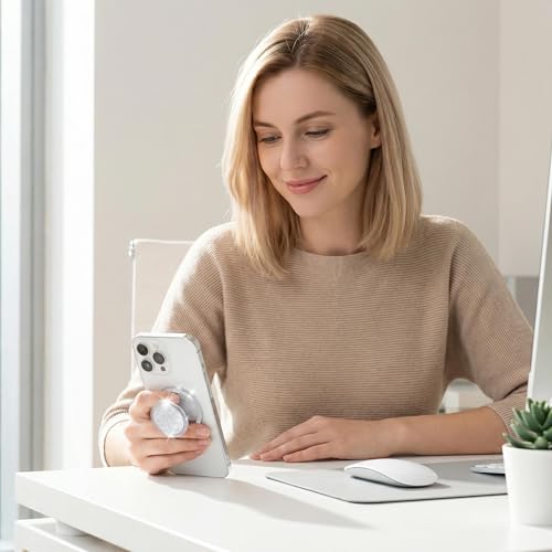 Magnetic Phone Grip for MagSafe, Bling Silver - color: Silver