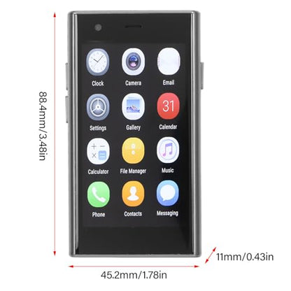 Diyeeni S23 Pro Mini Smartphone 3.0 Inch 3D Glass, 2GB 16GB ROM, 2MP Rear Camera, 3G Pocket Cell Phone for 8.1, Dual Cameras, Backup Phone (Black)
