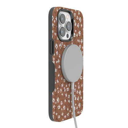 Casely iPhone 14 Pro Max Case | Mocha Meadow | Tiny Flowers | Bold Protective Design | Compatible with MagSafe - color: Mocha Meadow | Tiny Flowers