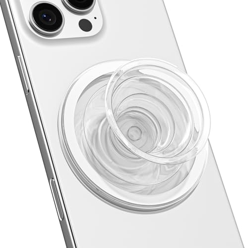 Svanove Magnetic Phone Grip Compatible with Magsafe, Mag Safe Translucent Clear Grip Collapsible Kickstand for iPhone Samsung Pixel, Cute Transparent Silicone Removable Phone Stand Holder, Clear - color: Clear, style: Magnetic