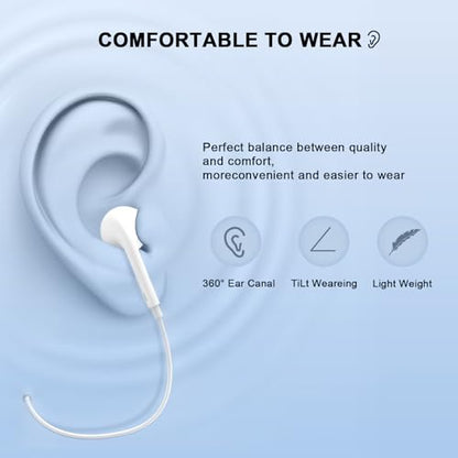 2 Pack USB C Wired Earbuds Headphones for iPhone 17 16 Pro Max 15 in Ear