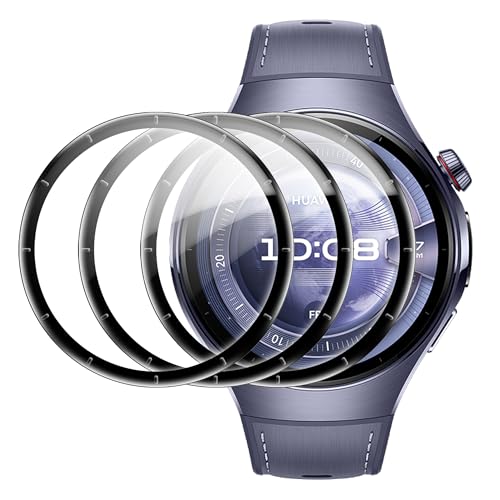 Compatible for Huawei Watch 5 46mm screen protector, Anti-Scratch 3D Full Screen Coverage flim, Case Friendly, HD Ultra, 4 PACK - size: Huawei Watch 5 46mm