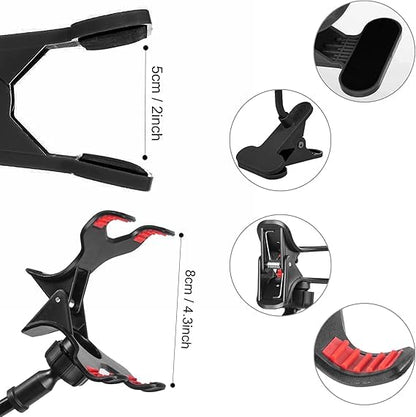 ITART Plastic Flexible Long Arms Gooseneck Clip Clamp Stand Universal Cell Phone Holder - Black - color: Black