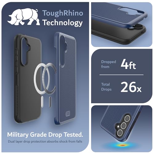 TUDIA MergeGrip Magsafe Compatible Phone Case for Samsung Galaxy S23 FE 2023 - Dual Layer, Shockproof, Military Grade, Non-Slip, Heavy Duty Protective Phone Case with Wireless Charging - Indigo Blue - color: Indigo Blue, size: Magnetic Galaxy S23 FE