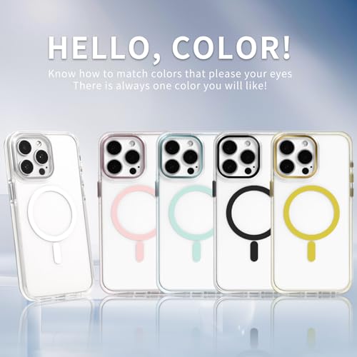 for iPhone 13 Pro Case [Compatible with MagSafe] [Military-Grade Drop Protection] [Anti-Scratch Shockproof] Transparent Clear Magnetic Phone Case Cover 6.1 inch, Black - color: Black, size: iPhone 13 Pro