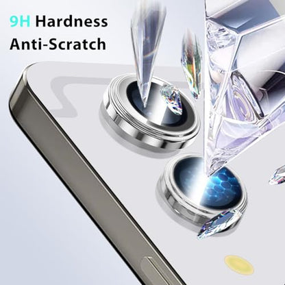 Zeking (2 Set Camera Lens Protector Compatible with Samsung Galaxy Tab S11 Ultra X930/X936 14.6", HD Clarity 9H Tempered Glass with Aluminum Edging, Individual Metal Lens Cover (Silver) - color: Silver
