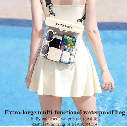 Waterproof Phone Pouch with Adjustable Shoulder Strap, Large Capacity Dry Bag, Touch Screen Compatible Case for Beach, Swimming, Kayaking, Boating, Fishing, Travel and Outdoor Activities (Yellow) - color: Yellow