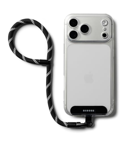 Ringke Holder Link Flow Hand P-Type Designed for Phone Lanyard, Cute Soft Adjustable Wrist Strap with Tether Tab - color: Shade Black