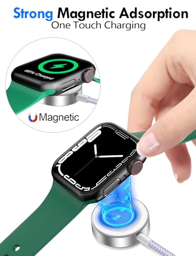 1Pack Travel Essentials for Apple Watch Charger,3-in-2 Multi Charging Cable - color: White, size: 1Pack-4FT