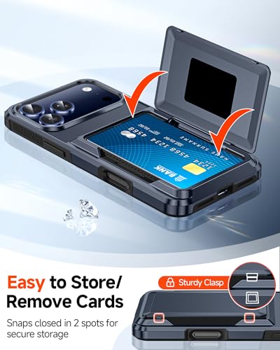 LeYi for iPhone-17-Pro Case Wallet: with Card Holder Blue i Phone iphone17 17pro Cover iPone iohone Protective Funda para Military Grade Heavy Duty Men Phone17 iphone17pro Procase, Navy Blue - color: Blue, size: iPhone 17 Pro 6.3''